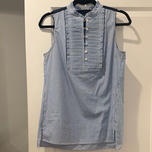 J. Crew Blue and White Striped Blouse